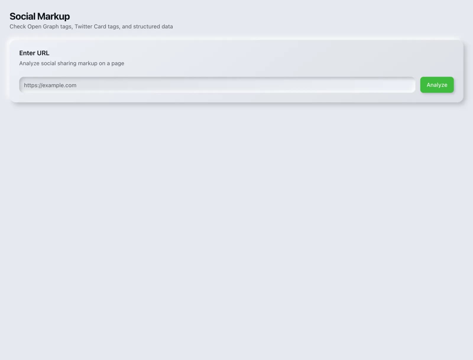 The Social Markup tool in the SEO Roger dashboard.
